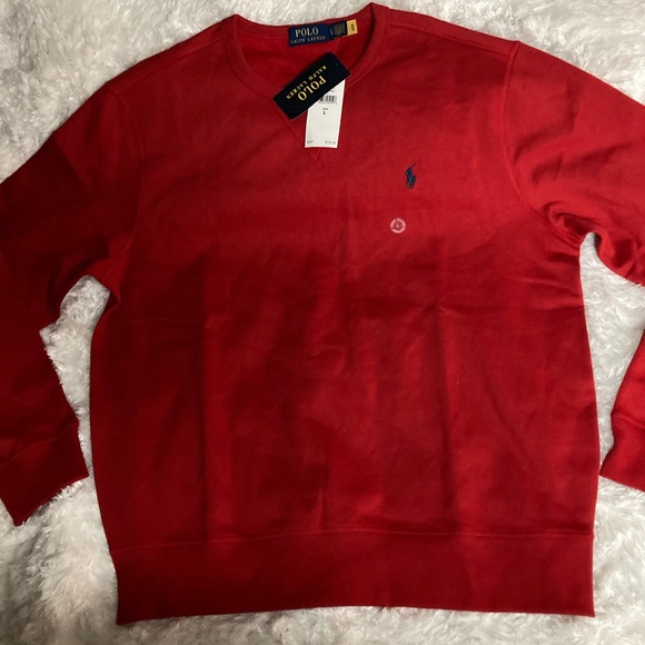 Ralph Lauren Polo Garnet Red Crew Neck Sweatshirt sz Large - Picture 4 of 8